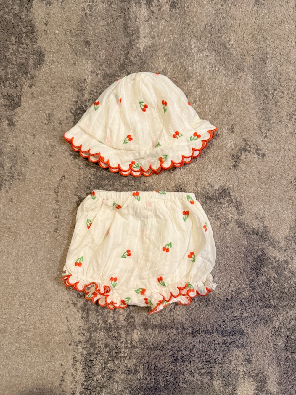 Baby Girls Cherry Sun Hat & Bloomers Set
